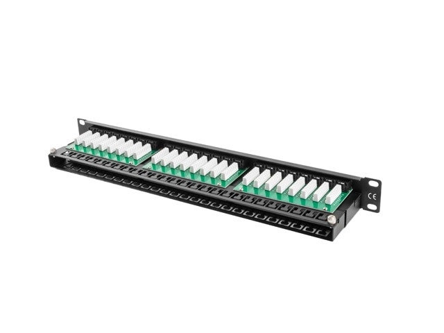 Patch panel 48 portov 1U kategória 5E čierny