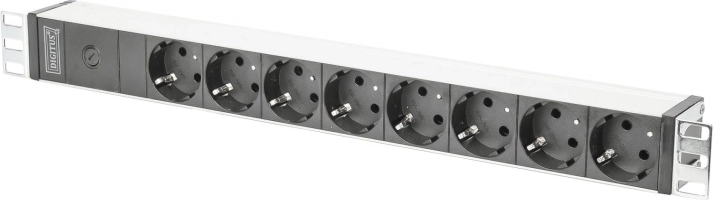 Napájacia lišta PDU 19" Rack 8x schuko zásuvka 2,0 m 1x C14 konektor 10A Hliníková