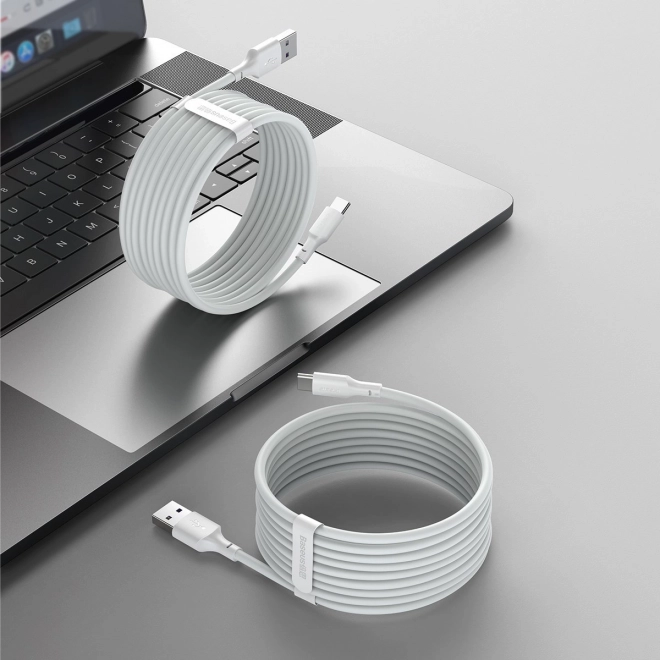 Baseus Simple Wisdom USB na Type-C dátové káble 1,5m biele