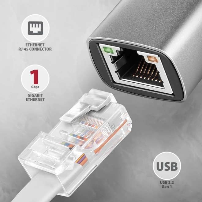 Axagon gigabit ethernet adaptérová karta USB-C/USB-A