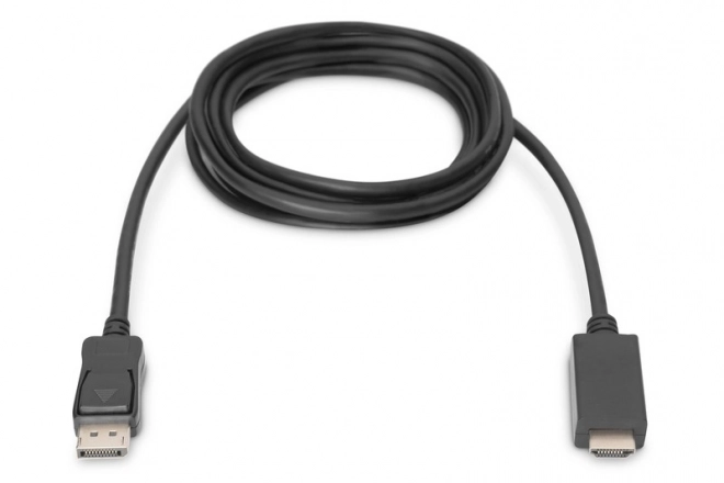 Adaptačný kábel DisplayPort 1.2 so zacvakávacím konektorom 4K 60Hz UHD Typ DP/HDMI A M/M čierny – 3 m