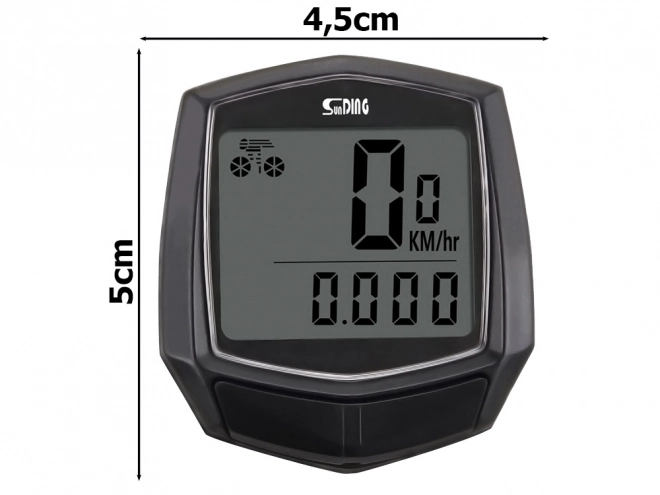 Vodotesný cyklistický tachometer s LCD displejom