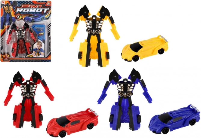 Transformujúci robot – auto 14 cm, plast, 3 farby