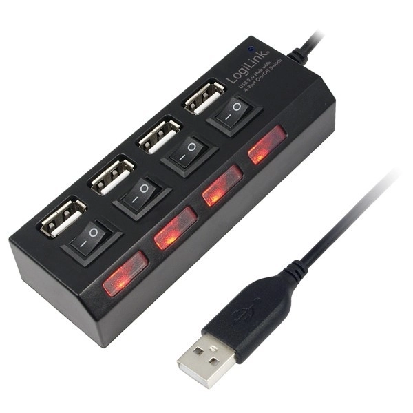 USB Hub 2.0 s vypínačmi portov