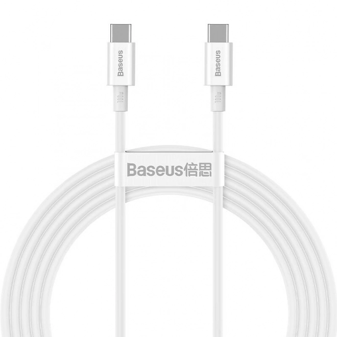 Kábel Baseus Superior Series USB-C na USB-C, 100 W, 2 m (biely)