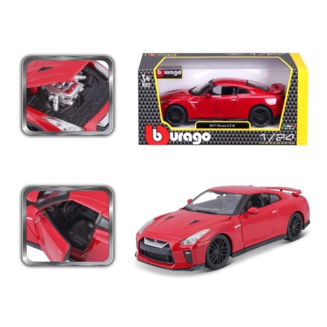 Bburago 1:24 Nissan GT-R Metallic 18-21082 – Červená