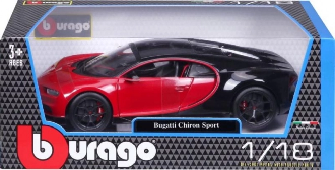 Bburago 1:18 Plus Bugatti Chiron Sport Červený