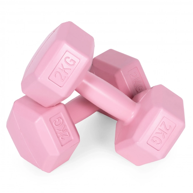 Sada ružových činiek 2x2 kg ModernHome pre fitness