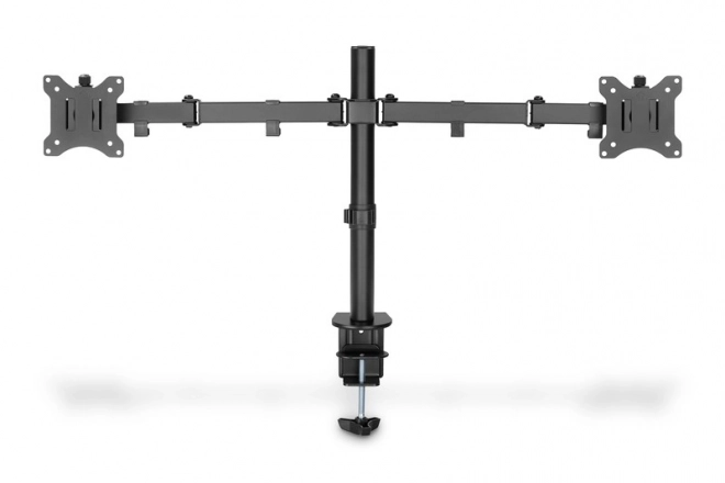 Dvojitý stolný držiak s klipom pre 2x LCD monitory do 32 palcov čierny