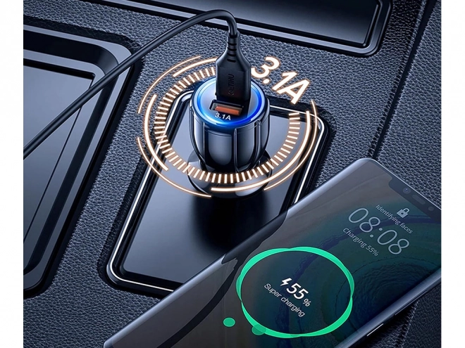 Rýchla nabíjačka do auta s 2xUSB Quick Charge 3.0