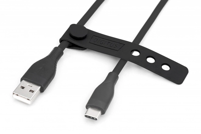 Silikónový napájací kábel USB-A - USB-C, 60W, 0,5m čierny