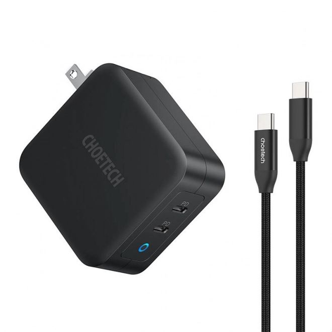 Výkonná GaN nabíjačka Choetech s dvoma USB-C portami