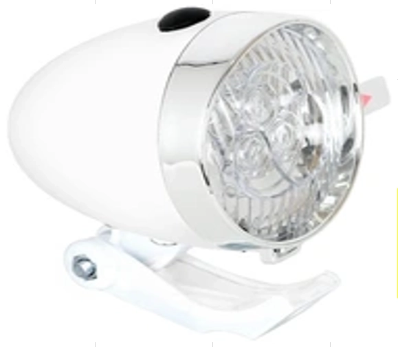 Predné retro chrómované cyklistické svetlo s LED