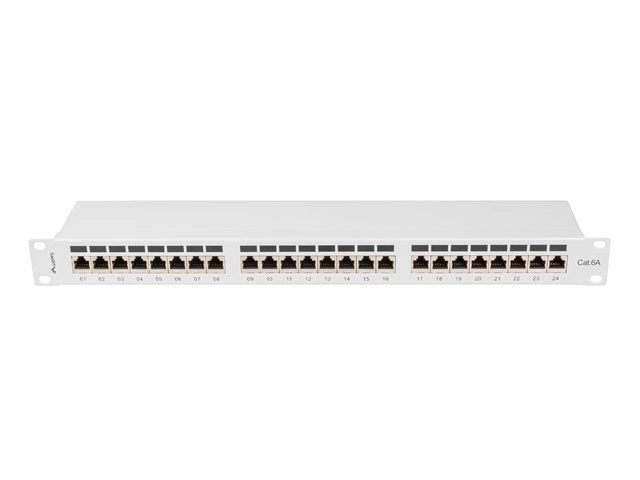 Patch panel 24 portov 1U KAT6A šedý