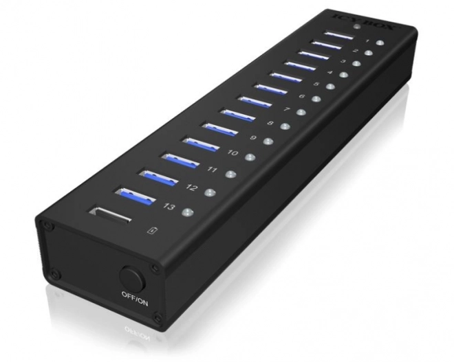 Aktyvny Hub USB 3.0 s 13 portami a hliníkovým puzdrom