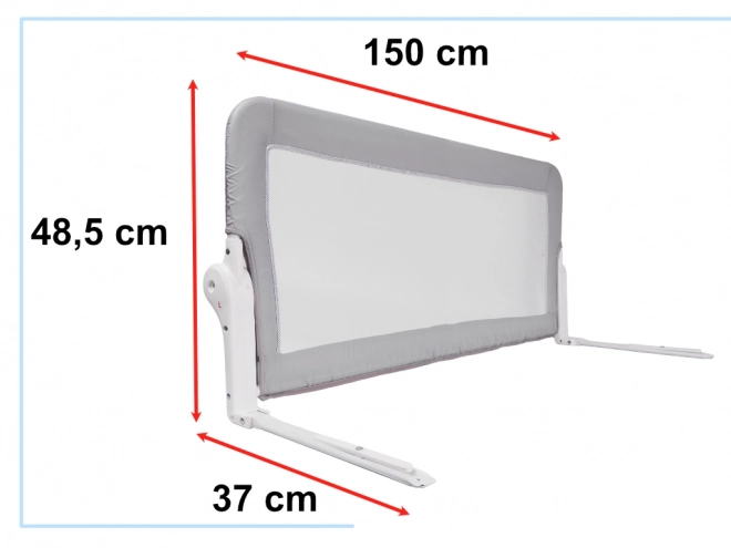 Ochranná zábrana na posteľ, sivá, 150 cm