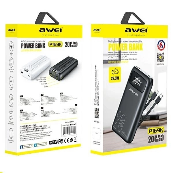 Powerbanka 20000mAh s USB-C a Lightning káblom