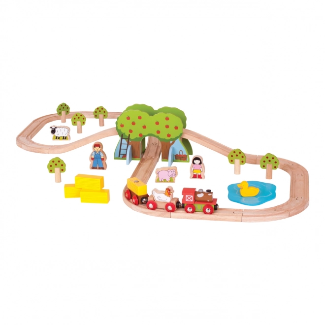 Bigjigs Rail Drevená vlaková farma