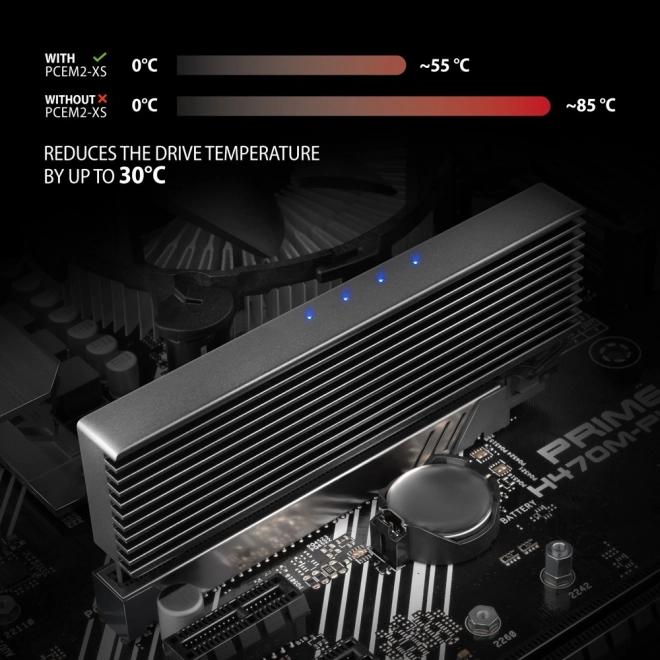 Interný adapter PCIe x16 M.2 NVMe s chladičom