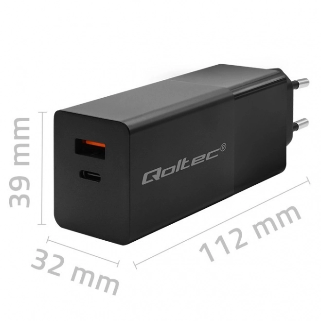Čierna nabíjačka GaN Power Pro s USB-C a USB