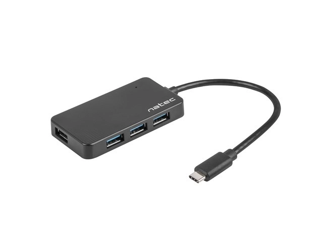 USB koncentrátor 4 porty Silkworm USB 3.0 čierny USB-C