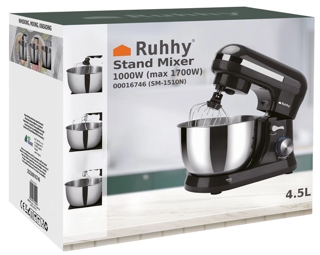 Ruhhy 16746 Kuchynský robot 4,5 l + 24 cukrárenských násad 1700 W