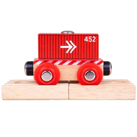 Červený kontajnerový vagón Bigjigs Rail