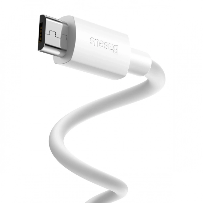 Sada dátových káblov Baseus Simple Wisdom USB na Micro 2.1A (2 ks) 1.5m biela