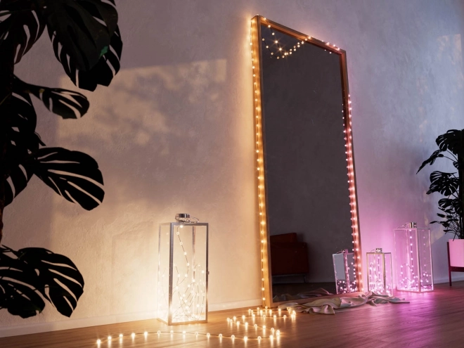 Inteligentné dekoratívne svetlá Twinkly Candies 100 LED USB-C RGB, sviečky, zelený kábel, 6m