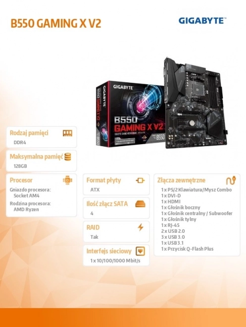 Základná doska Gigabyte B550 Gaming X V2