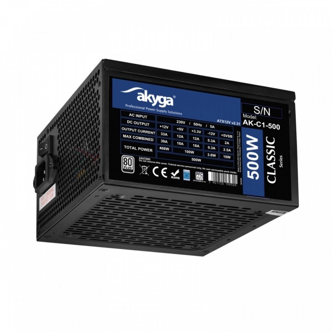 Záložný zdroj ATX 500W Pro Classic Akyga