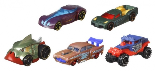 HotWheels 5 ks anglických farebných posúvačov rôznych typov