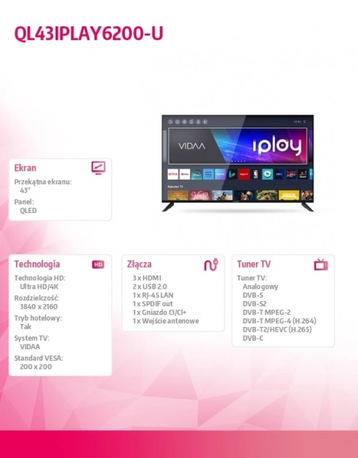 QLED Televízor 43 palcov