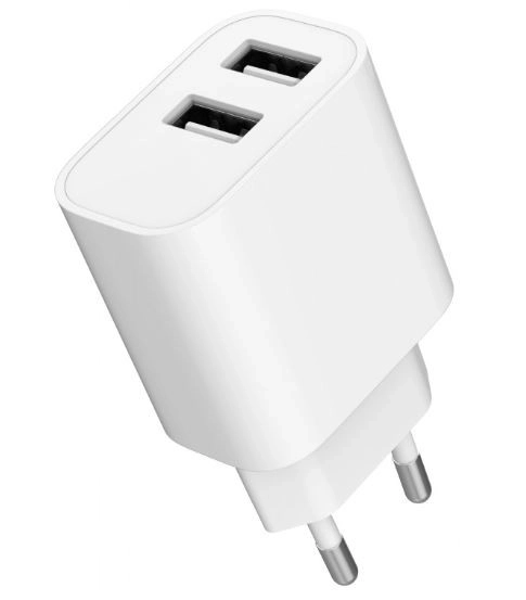 Univerzálna USB nabíjačka 2-portová 2.4A biela