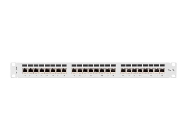 Patch panel 24 portov 1U KAT6A šedý