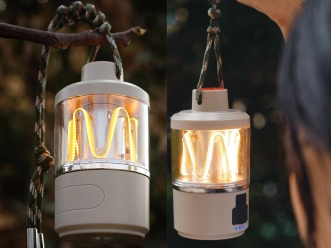 Dobíjacie LED kempingové svetlo s powerbankou