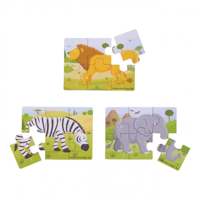 Bigjigs Toys Puzzle Safari zvieratká