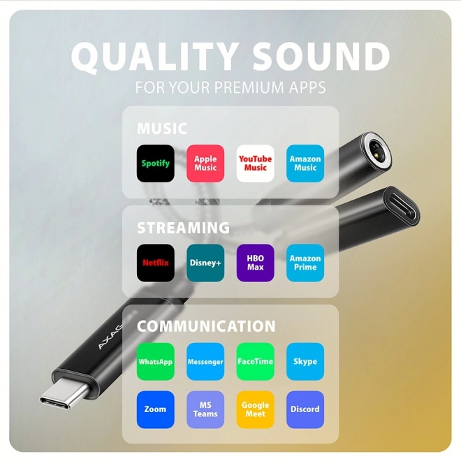 Externá zvuková karta USB-C 32bit DAC s Power Delivery