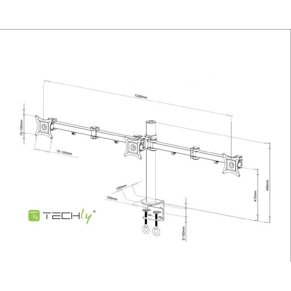 Trojnásobný stolný držiak LCD/LED 13-24 palcov
