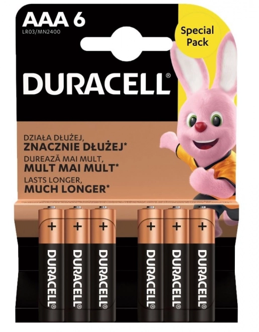 Batérie Duracell AAA v blistri 6 kusov