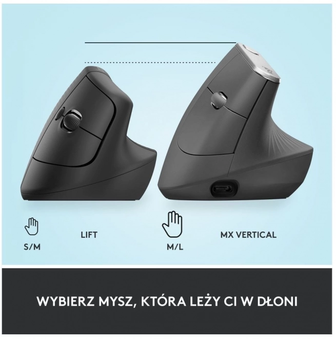 Ergonomická vertikálna myš Logitech Lift pre pravákov