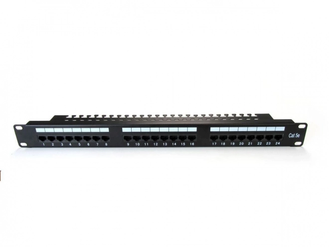Patch panel 19" s 24 portami, kat. 5e, čierny