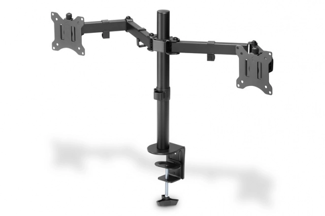 Dvojitý stolný držiak s klipom pre 2x LCD monitory do 32 palcov čierny