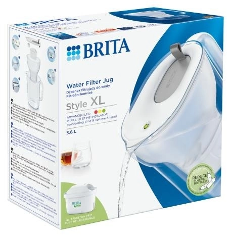 Filtračná kanvica Brita Style XL 3,6l sivá