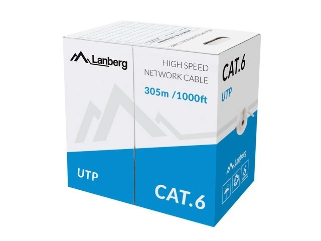 Sivý UTP kábel Kat.6 CU 305 m
