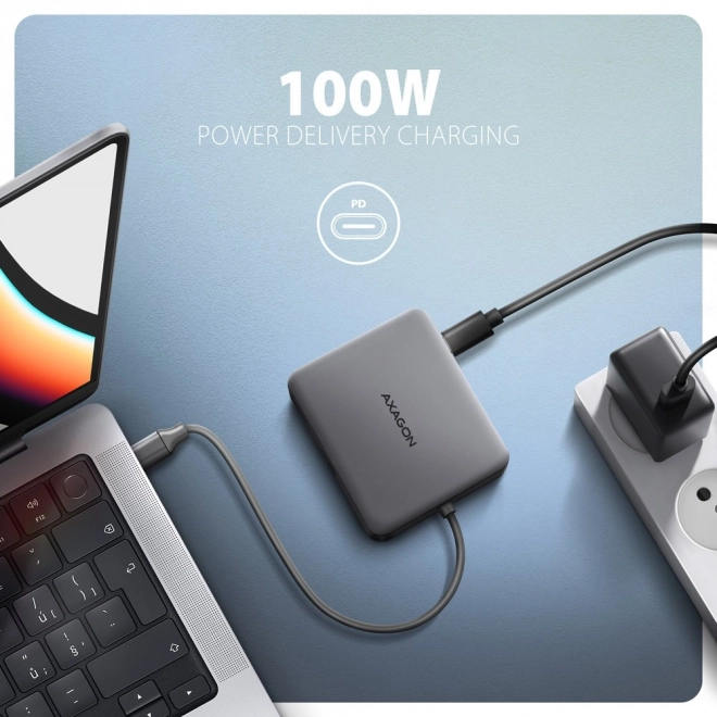 Viacportový USB-C hub s HDMI rozlíšením 4K a napájaním PD 100W