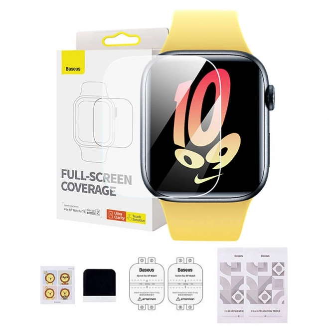 Ochranná fólia Baseus NanoCrystal 41 mm pre hodinky Apple Watch 7/8, číra