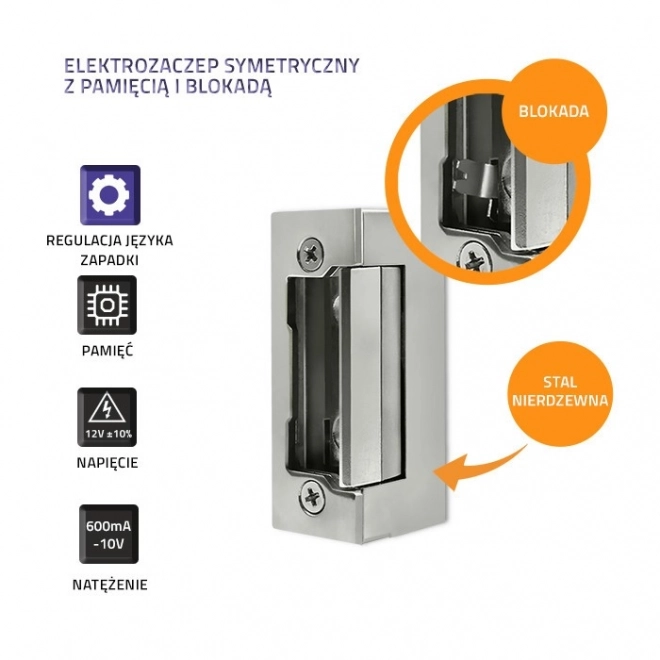 Symetrický elektrozámok s pamäťou a blokádou