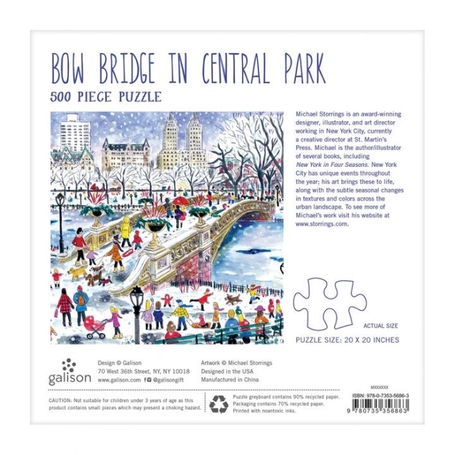 Štvorcové puzzle Bow Bridge v Central Parku 500 dielikov