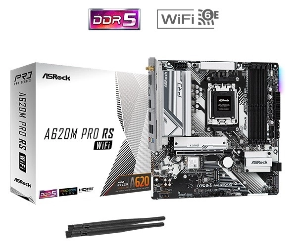 Doska asrock A620m Pro RS s WiFi a podporou DDR5